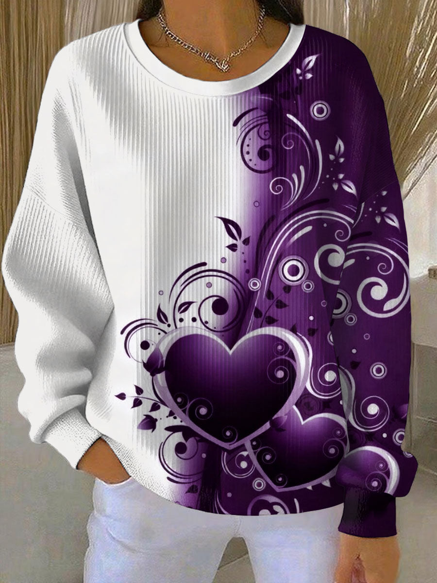 Damska bluza z okrągłym dekoltem w kwiatowy wzór w stylu vintage