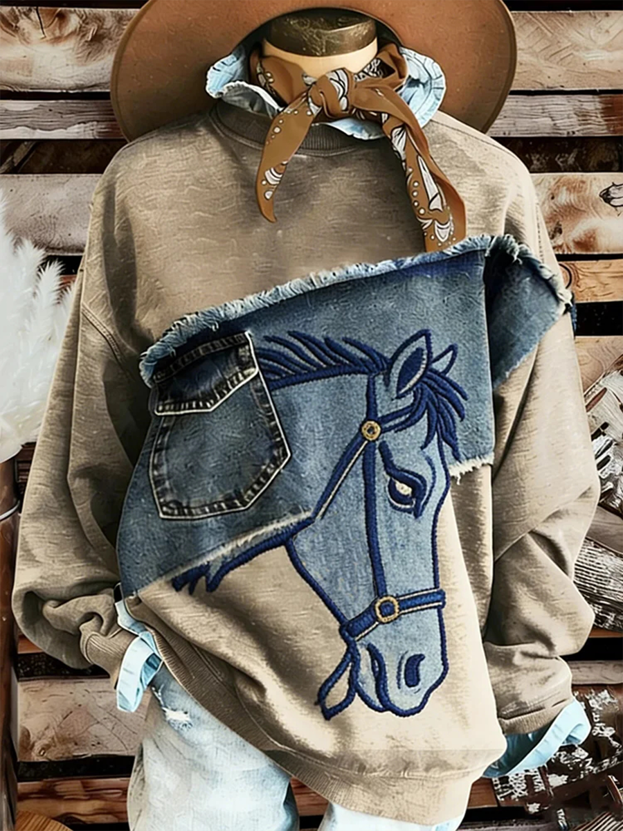 Damska zwykła bluza Western Horse