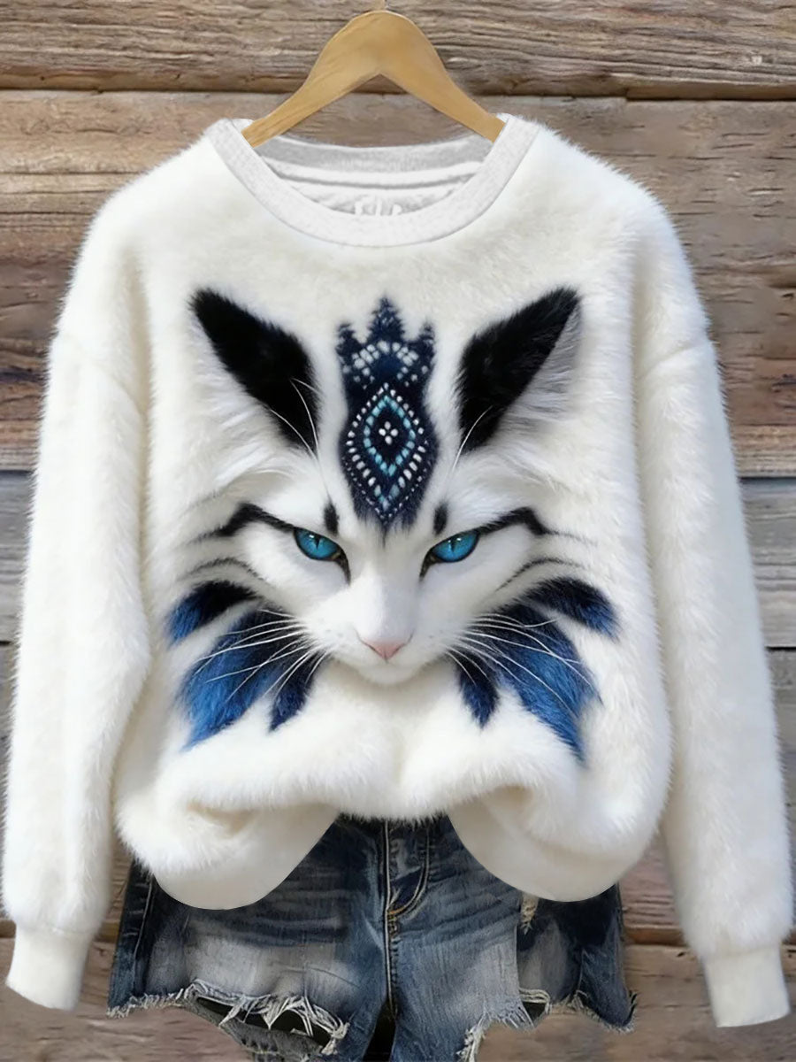 Damska bluza z nadrukiem Cat Art