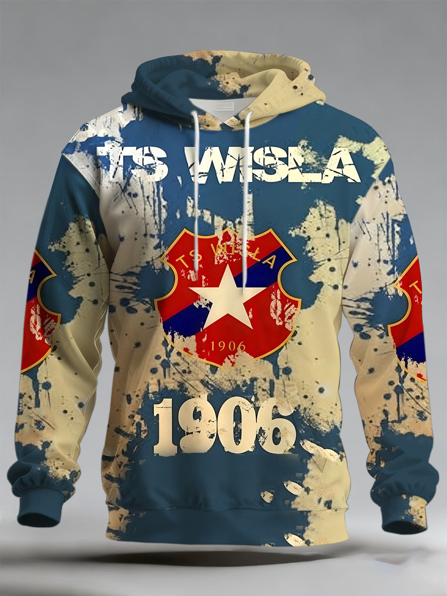 Męska polska bluza z kapturem Wisła Kraków Team Cheer Print