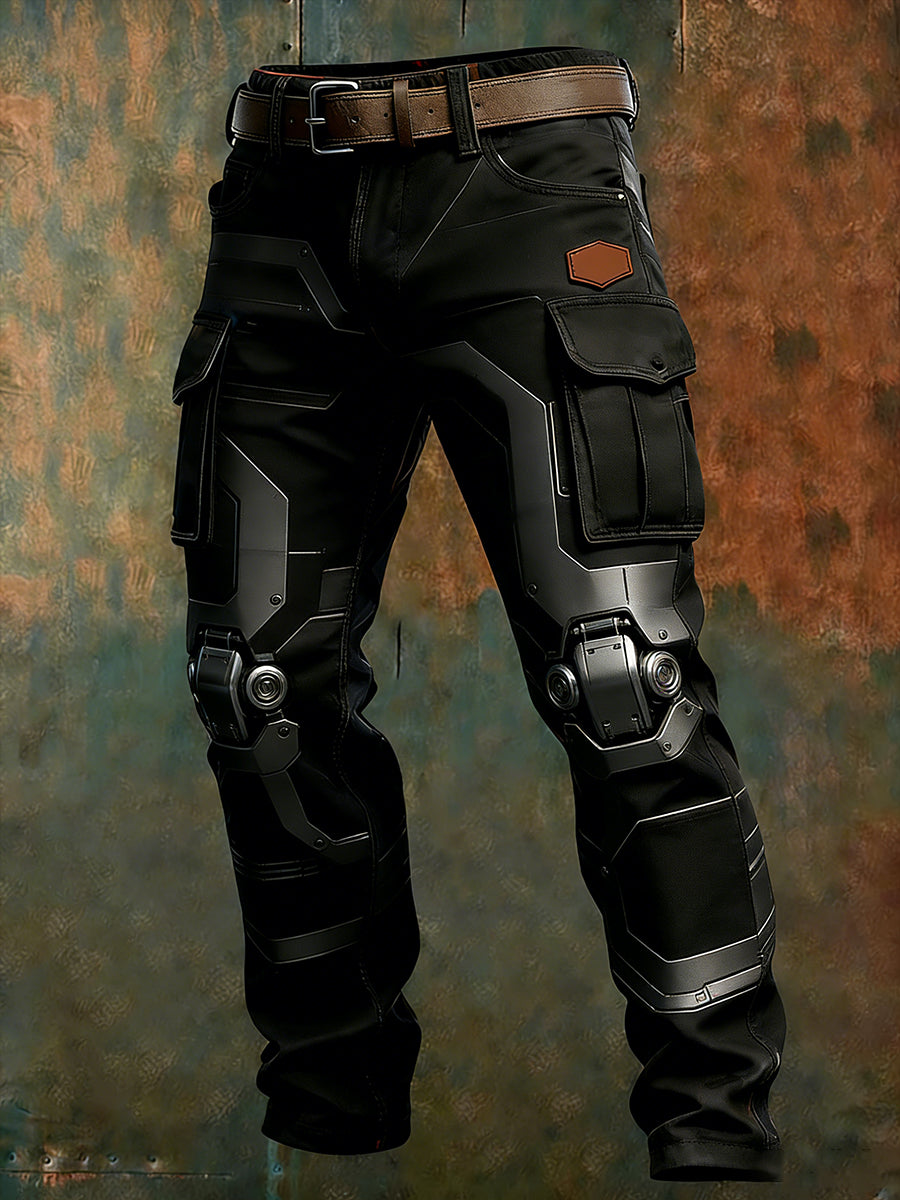 Męskie spodnie robocze retro styl biznesowy na co dzień