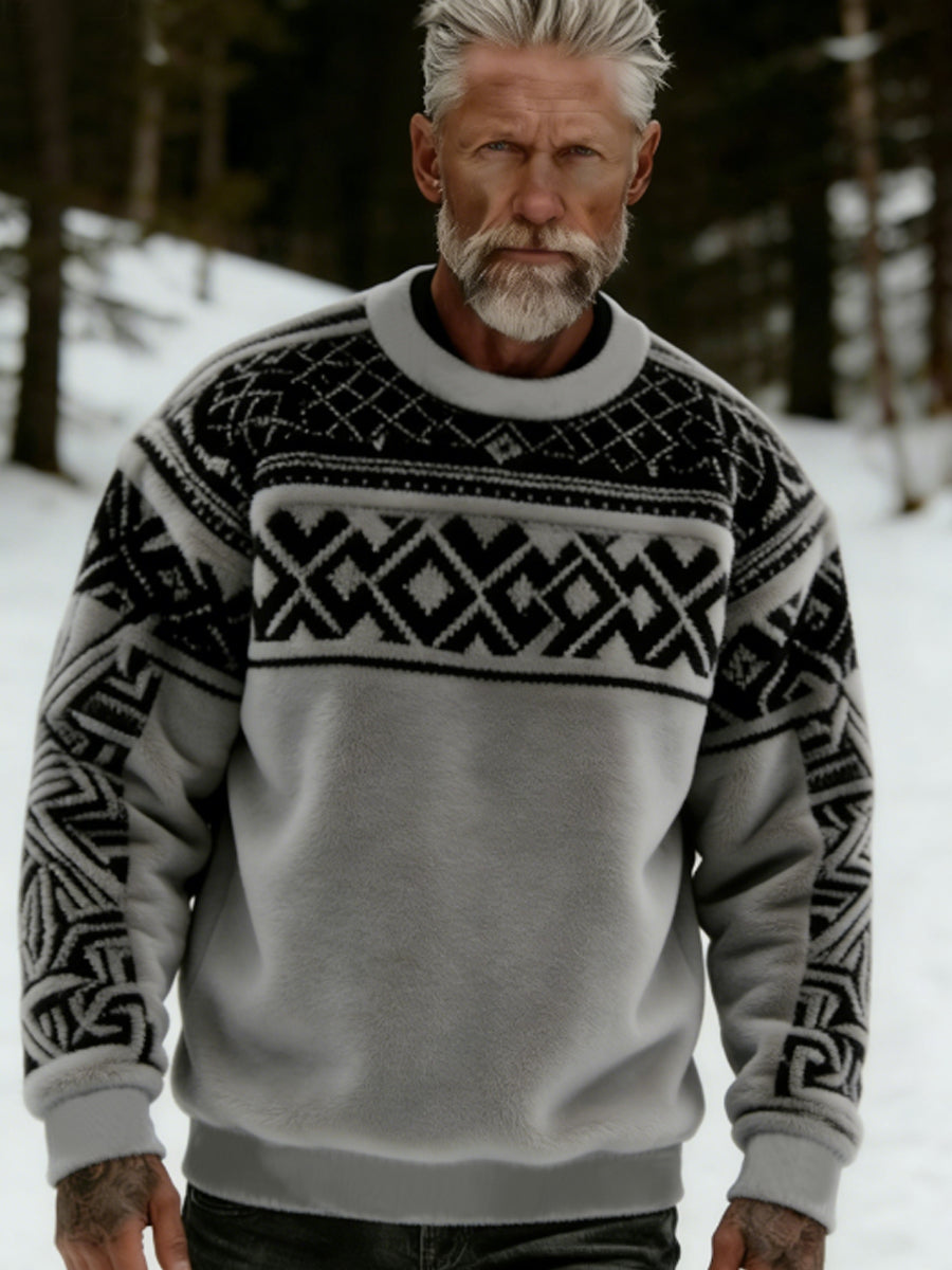 Męska sztuka celtycka Viking z kapturem