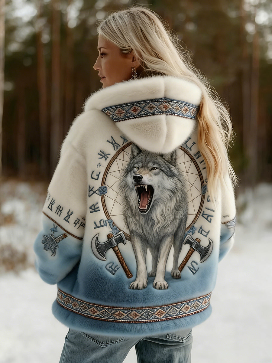 Damska kurtka z flanelowym wzorem Viking w stylu celtyckim w stylu vintage