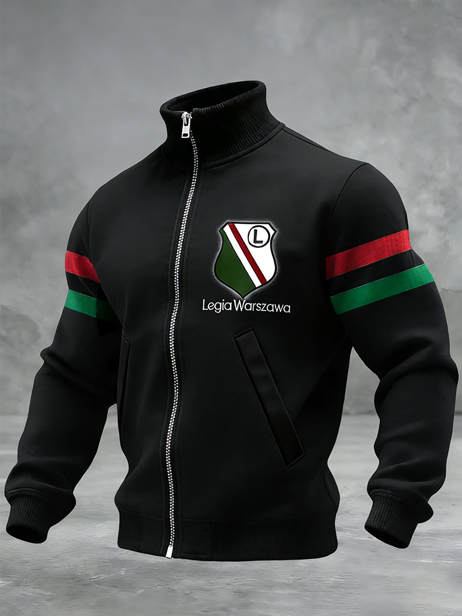 Męski Vintage Polski Art Print Casual I Wygodna Kurtka