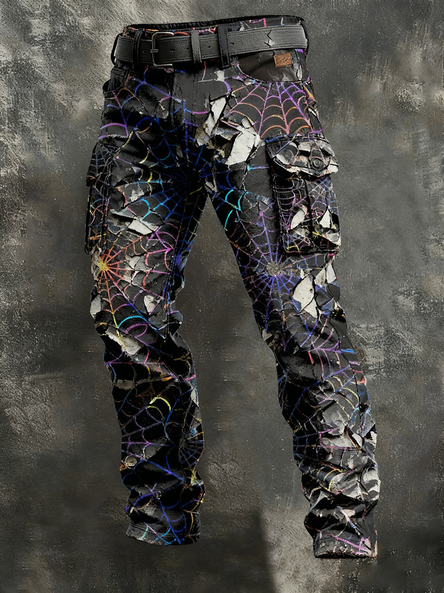 Męskie spodnie robocze retro styl biznesowy na co dzień