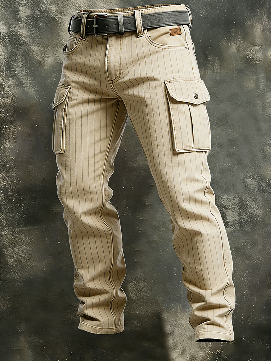 Męskie spodnie robocze retro styl biznesowy na co dzień