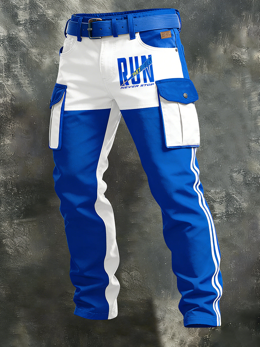 Męskie spodnie robocze retro styl biznesowy na co dzień