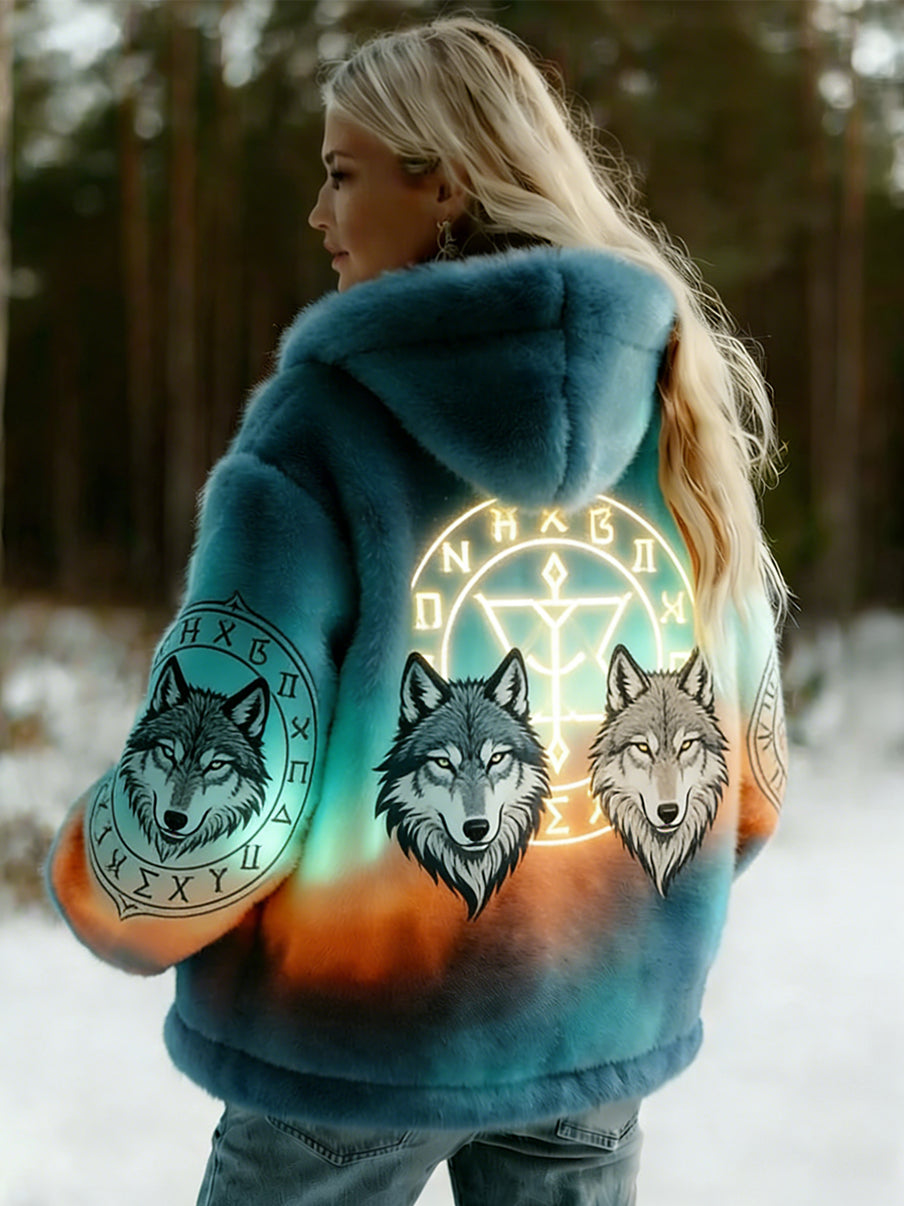 Damska kurtka z flanelowym wzorem Viking w stylu celtyckim w stylu vintage