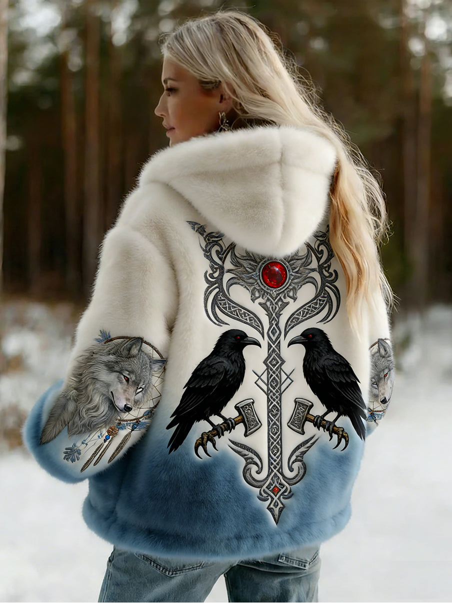 Damska kurtka z flanelowym wzorem Viking w stylu celtyckim w stylu vintage