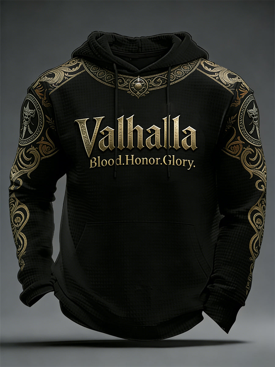 Męska bluza z kapturem w stylu wikingów Valhalla