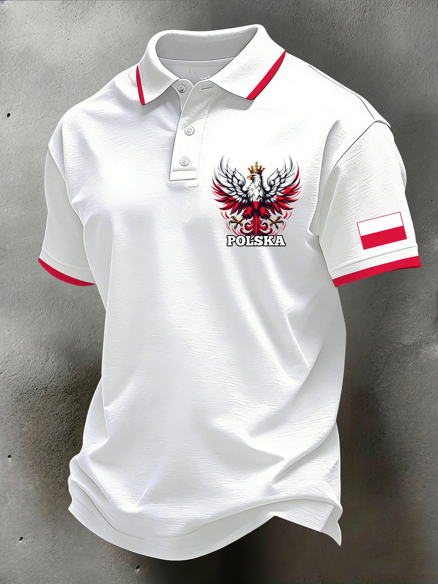 Polo męskie z nadrukiem artystycznym