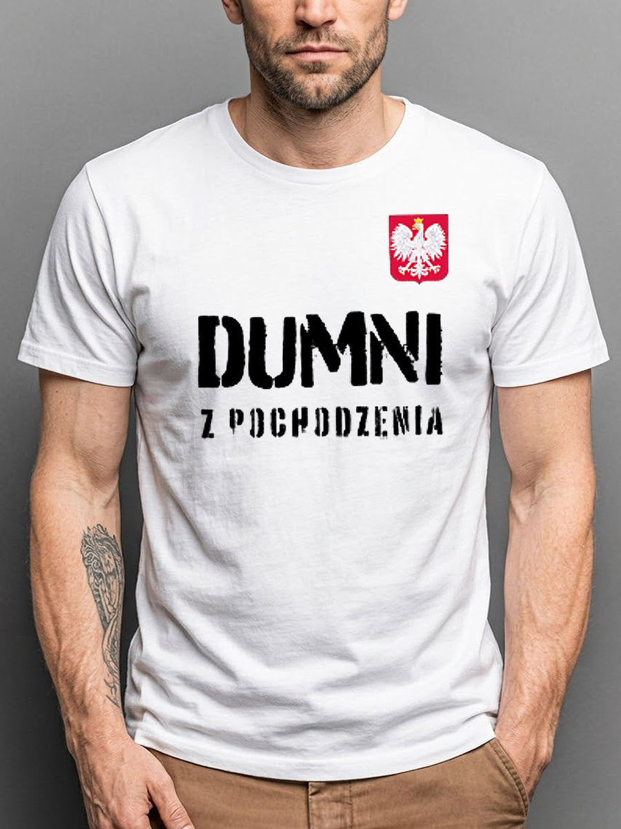 Retro polska dumna artystyczna koszulka codzienna 100% bawełna
