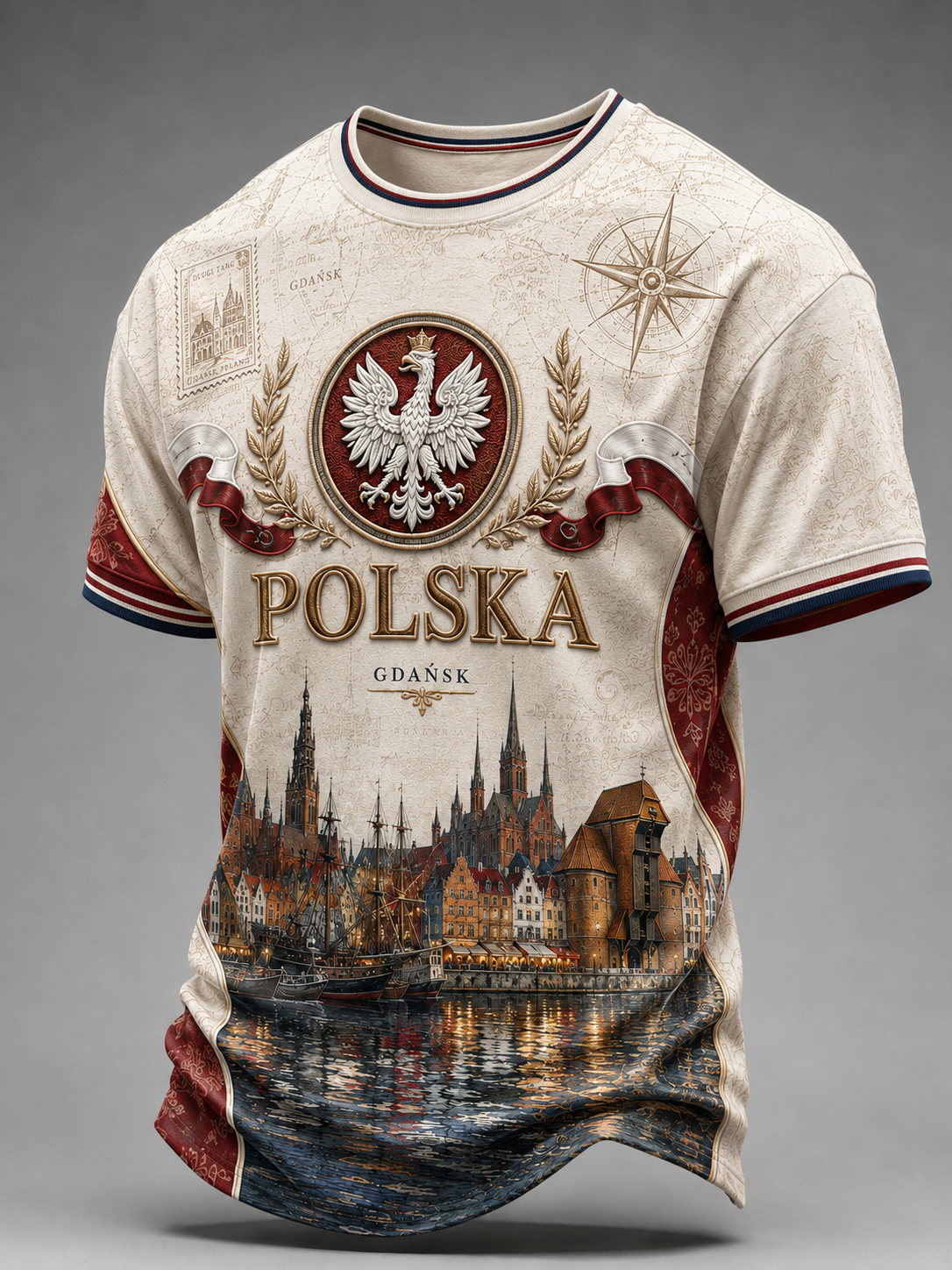 Męski t-shirt z krótkim rękawem z Polską