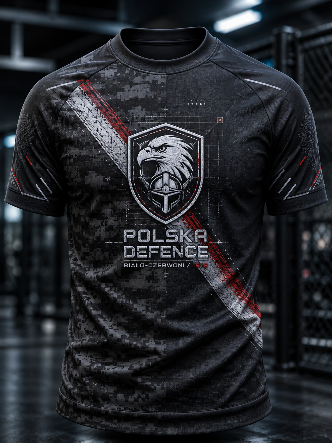Męski t-shirt wojskowy polskich sił zbrojnych z krótkim rękawem
