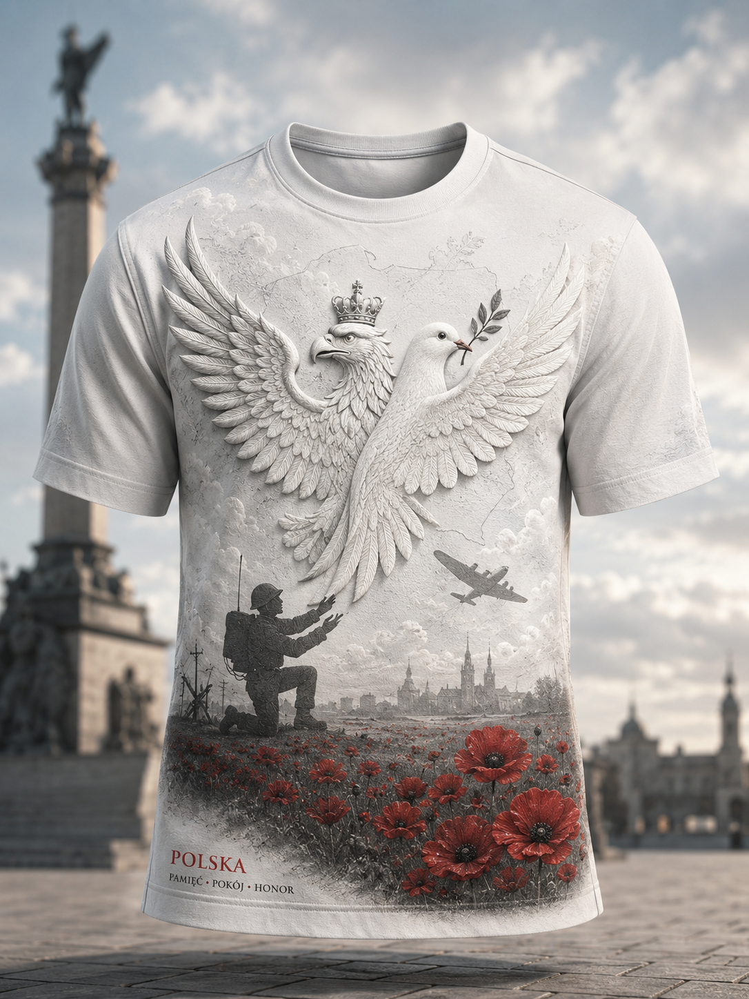 Męski t-shirt wojskowy polskich sił zbrojnych z krótkim rękawem