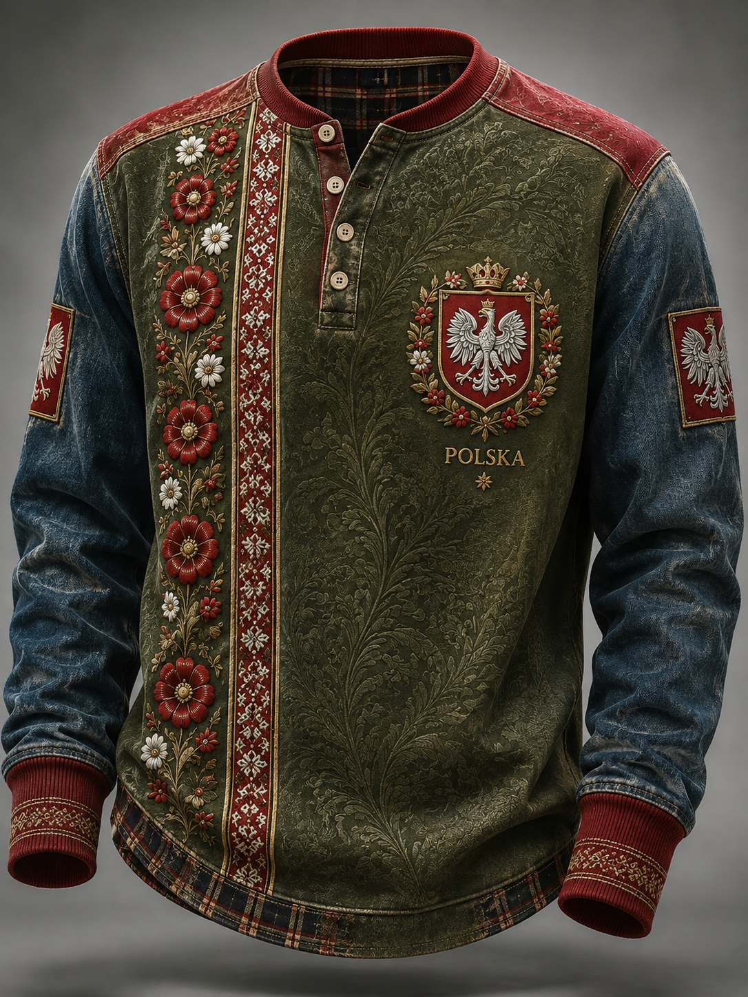 Męska Polska Casual Guzik T-Shirt