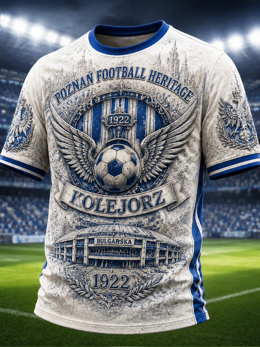 Stary graficzny t-shirt dla polskiego kibica piłki nożnej