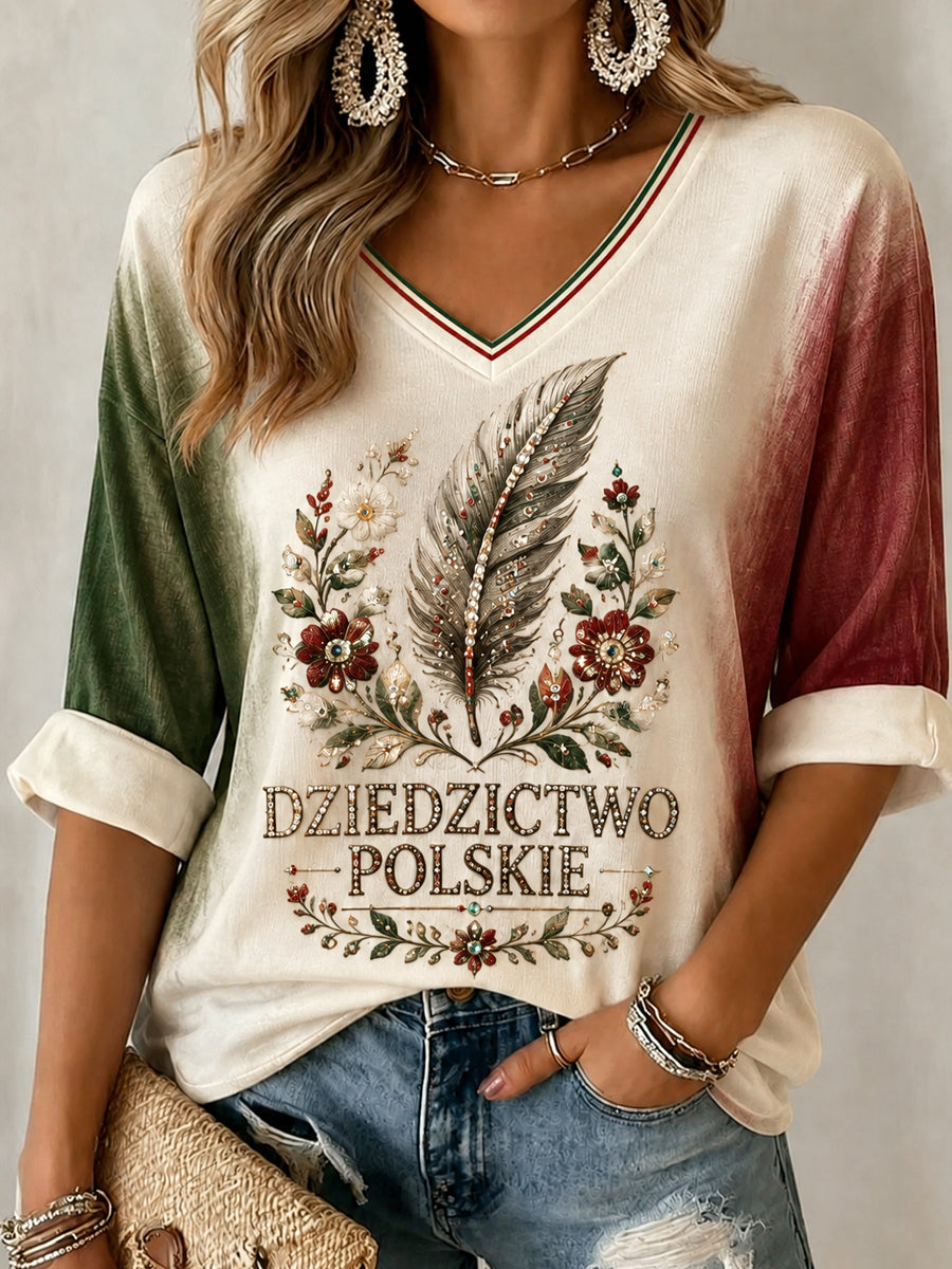 Koszulka z dziedzictwem Polski w sercu dla kobiet