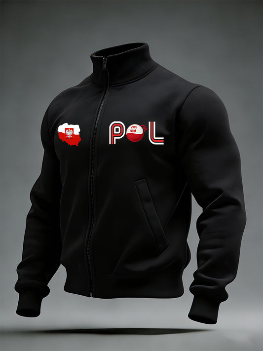 Męska kurtka stojąca z polskim nadrukiem