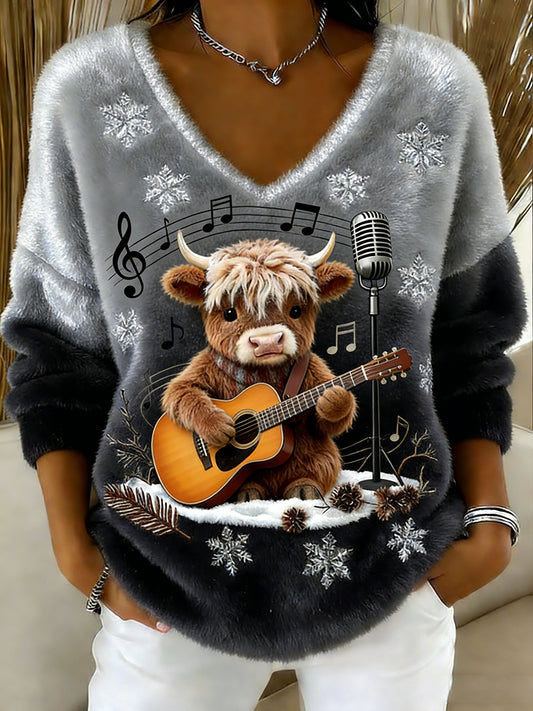 Damski Vintage Animal Print Casual I Wygodny Top Flanelowy