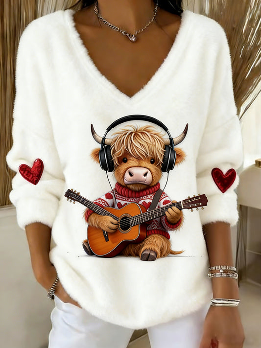 Damski Vintage Animal Print Casual I Wygodny Top Flanelowy