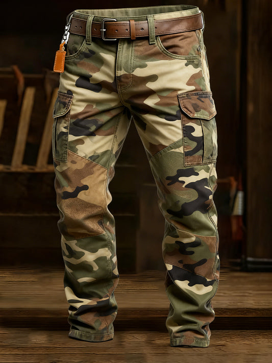 Męskie spodnie robocze retro styl biznesowy na co dzień