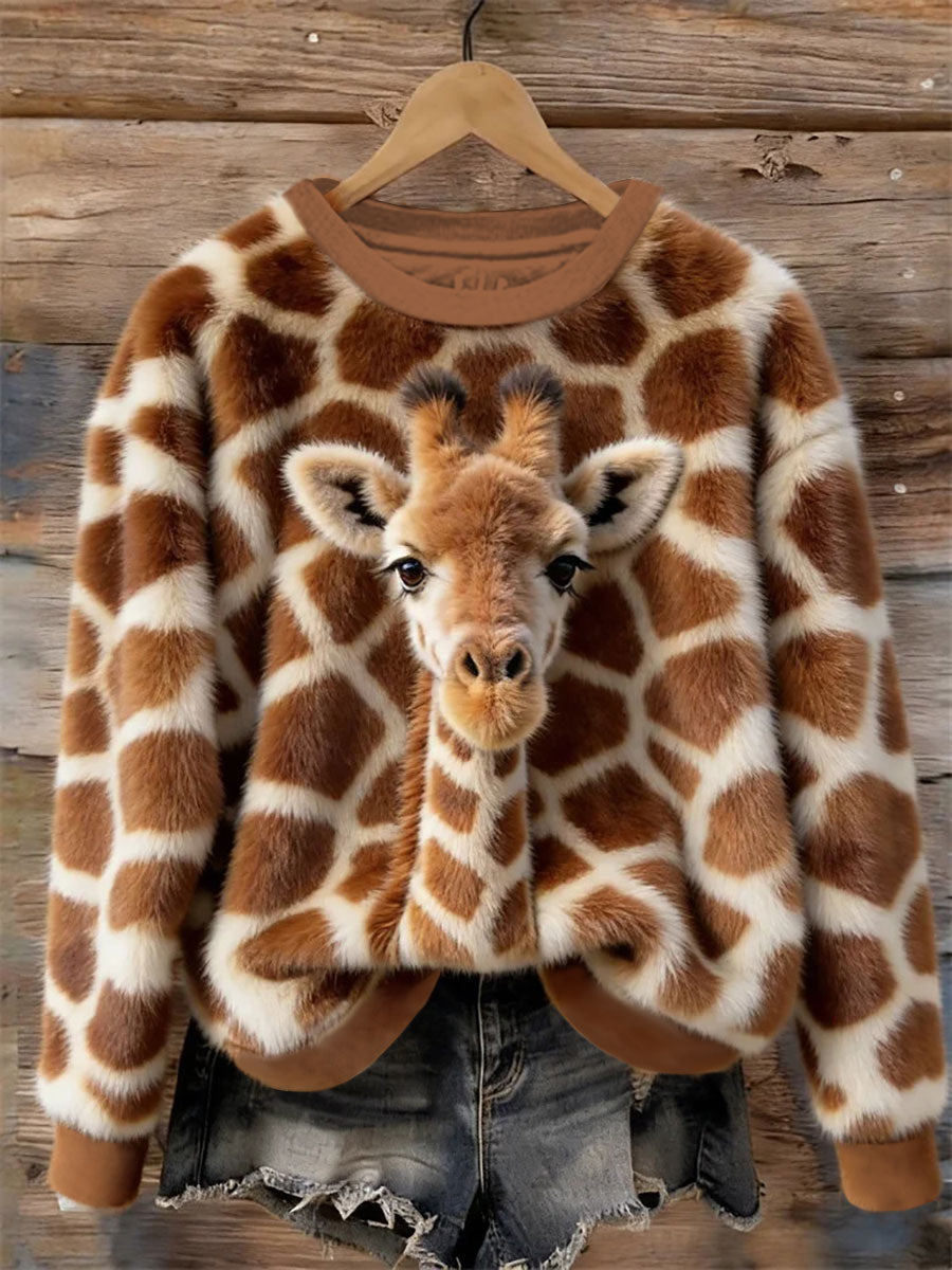 Damska bluza z nadrukiem artystycznym żyrafa