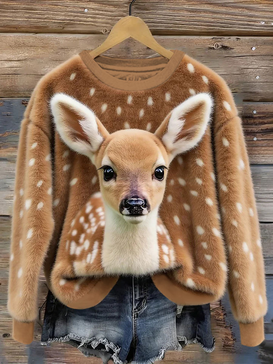 Damska bluza z nadrukiem w stylu zwierzęcym