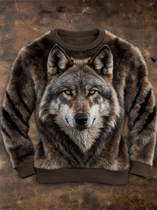Męska flanelowa bluza z kapturem Western Wolf