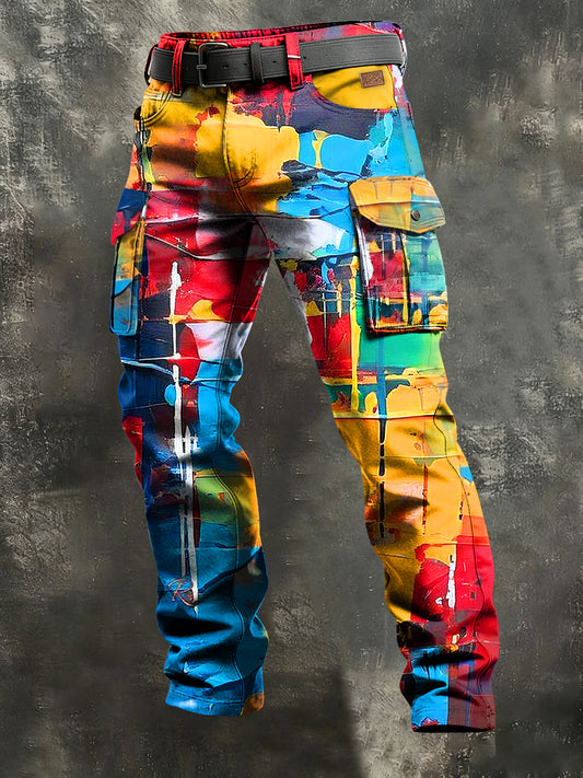 Męskie Retro Wakacje Biznesowe Nadruk Dorywczo Spodnie Robocze