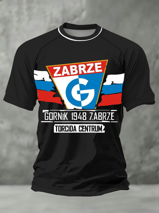 Męska koszulka na co dzień z polskimi górnikami Zabrze Football Team Print