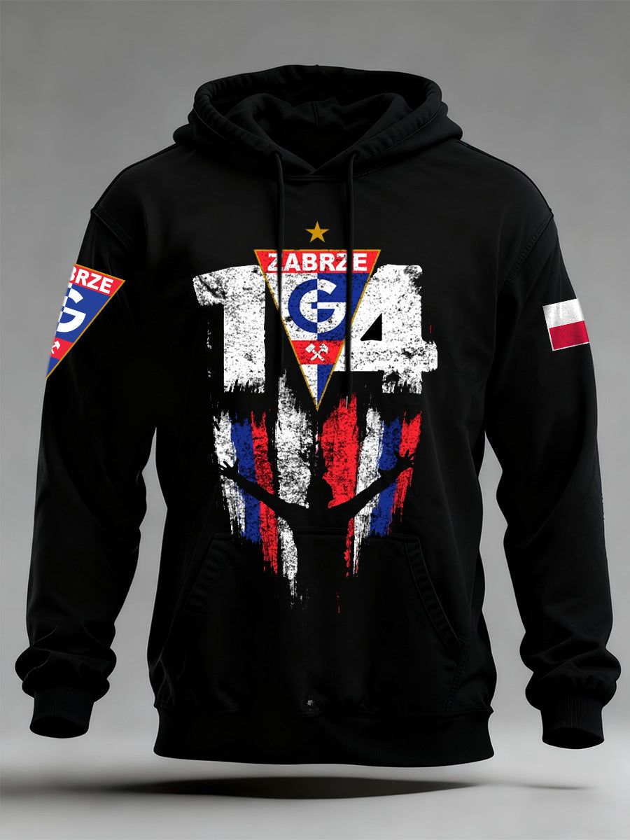 Męska polska bluza z kapturem z nadrukiem do piłki nożnej Szachtar Zabrze