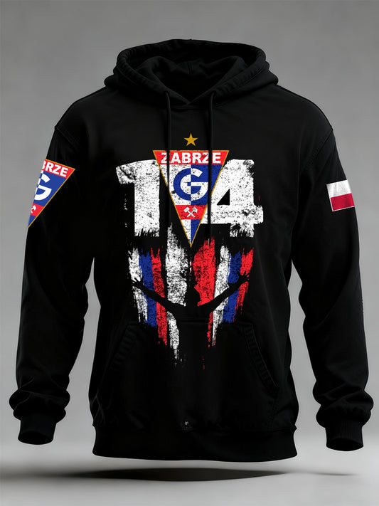 Męska polska bluza z kapturem z nadrukiem do piłki nożnej Szachtar Zabrze