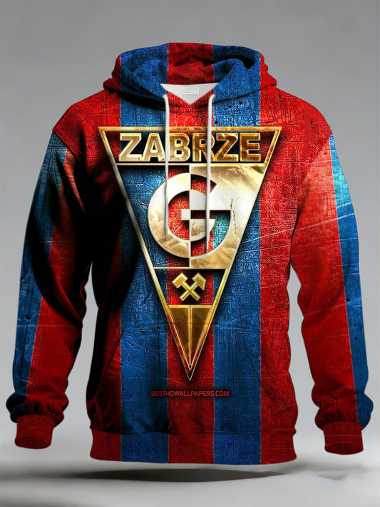 Męska polska bluza z kapturem z nadrukiem do piłki nożnej Szachtar Zabrze