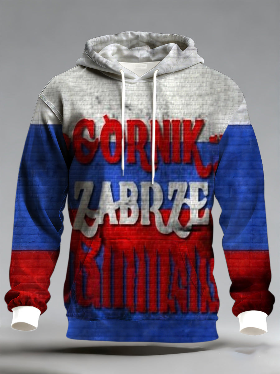 Męska polska bluza z kapturem z nadrukiem do piłki nożnej Szachtar Zabrze