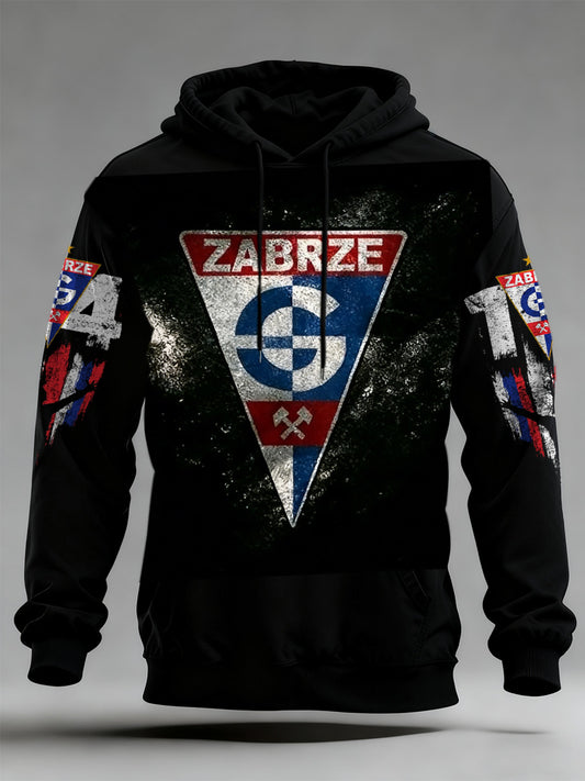Męska polska bluza z kapturem z nadrukiem do piłki nożnej Szachtar Zabrze