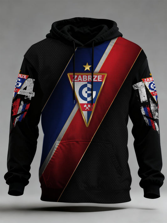 Męska polska bluza z kapturem z nadrukiem do piłki nożnej Szachtar Zabrze