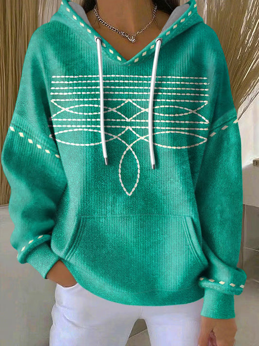 Damska zachodnia bluza z kapturem w stylu vintage