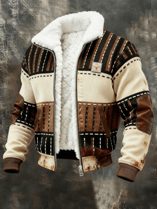 Bluza z nadrukiem w stylu retro z futrzaną bluzą