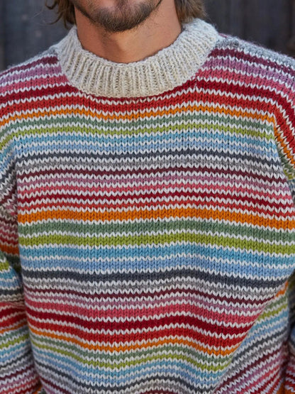 Męskie jesienne i zimowe topy w paski