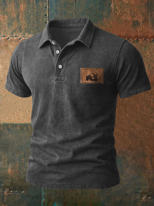 Męski retro zachodni top z nadrukiem na co dzień