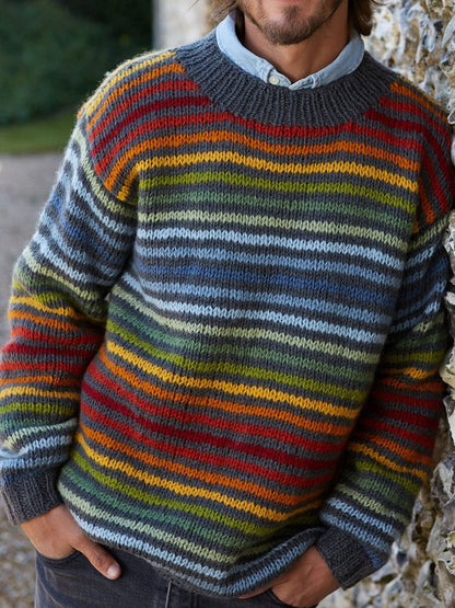 Męskie jesienne i zimowe topy w paski