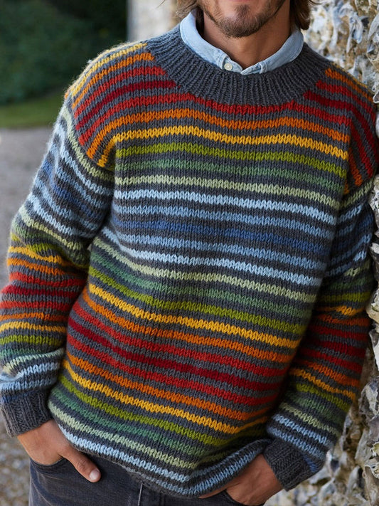 Męskie jesienne i zimowe topy w paski