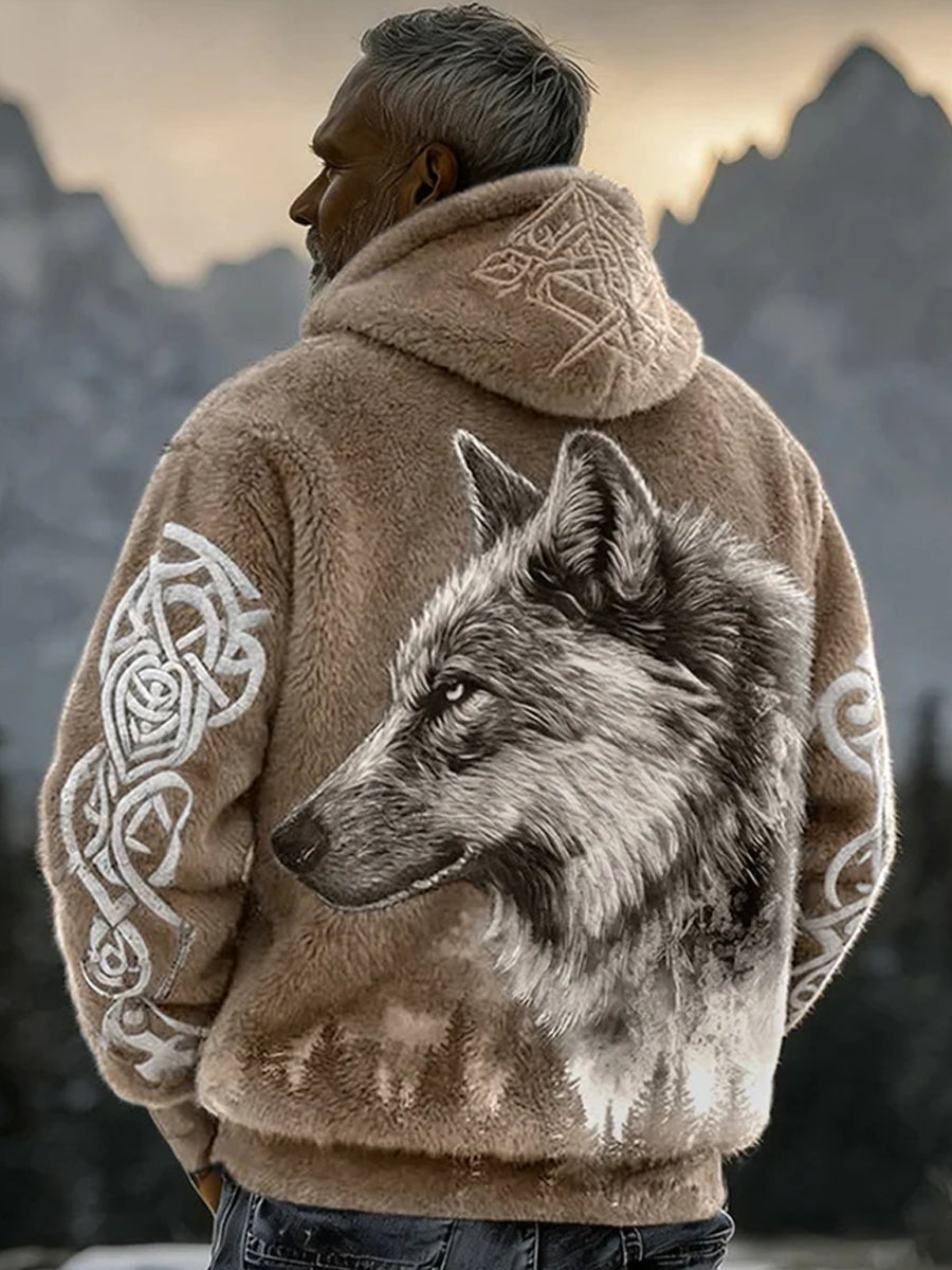 Męska flanelowa bluza z kapturem Viking