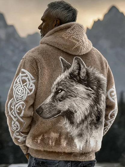 Męska flanelowa bluza z kapturem Viking