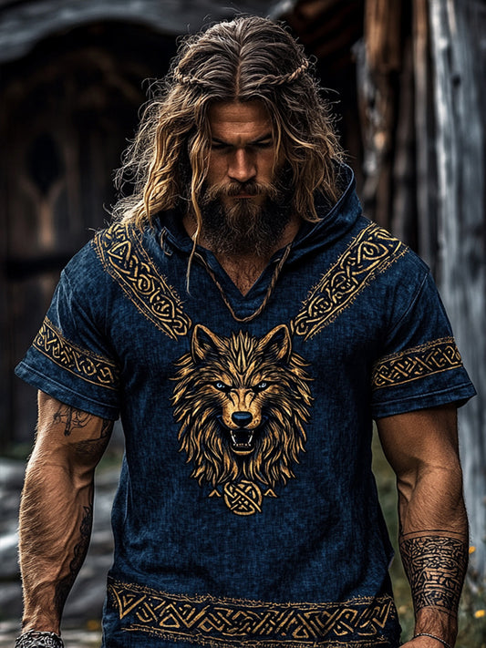 Męska koszulka z kapturem Viking