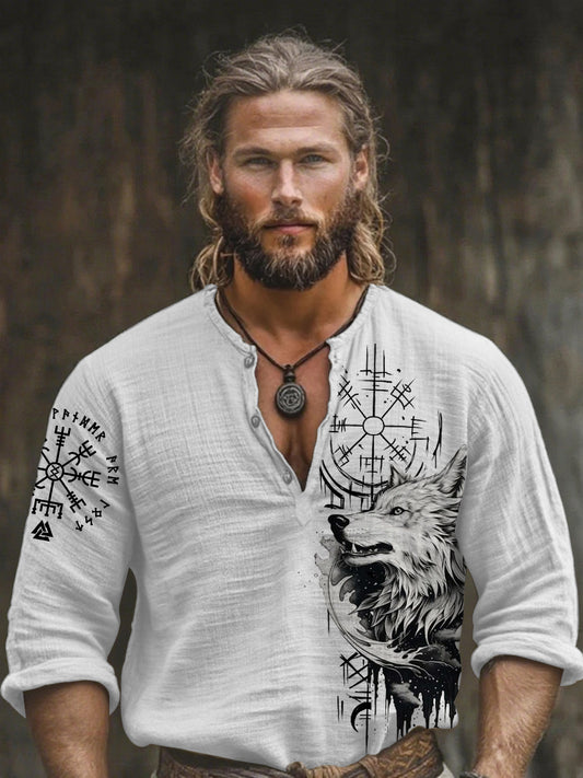 Męski top z bawełny i lnu Viking