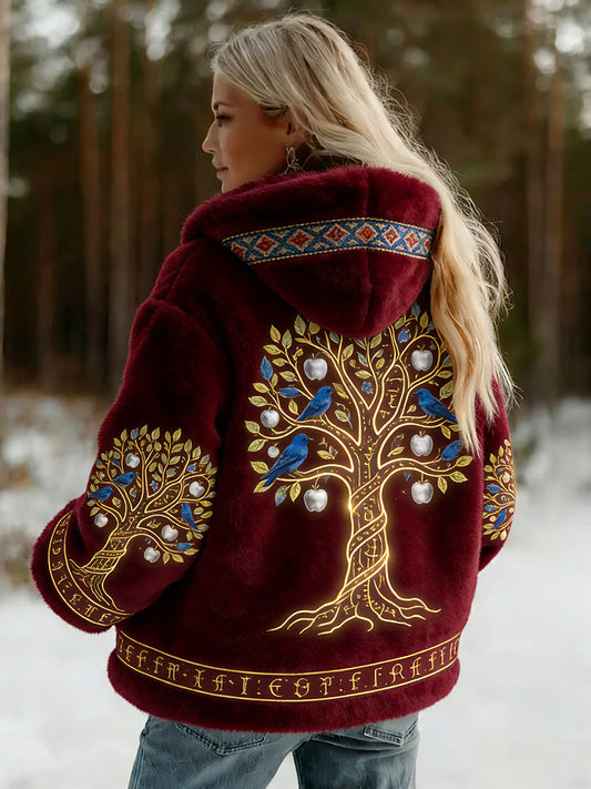 Damska kurtka z flanelowym wzorem Viking w stylu celtyckim w stylu vintage