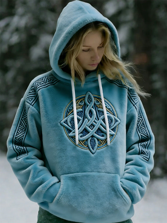 Damska flanelowa bluza z kapturem w stylu vintage Totem