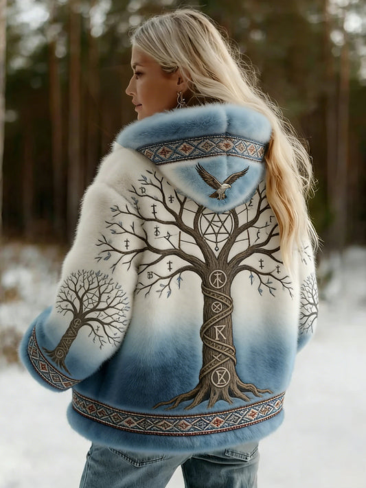 Damska kurtka z flanelowym wzorem Viking w stylu celtyckim w stylu vintage